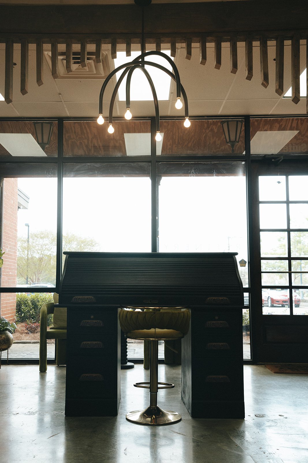 Interior styling area at Refinery Salon